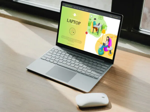 Website Deign on a Laptop Screen Mockup 1