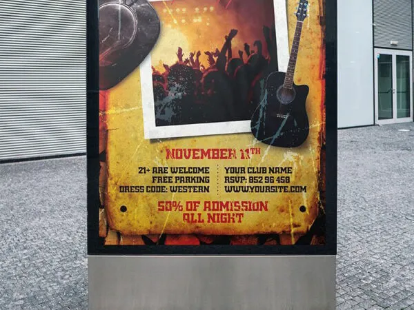 Western Wanted Party Flyer Template 1