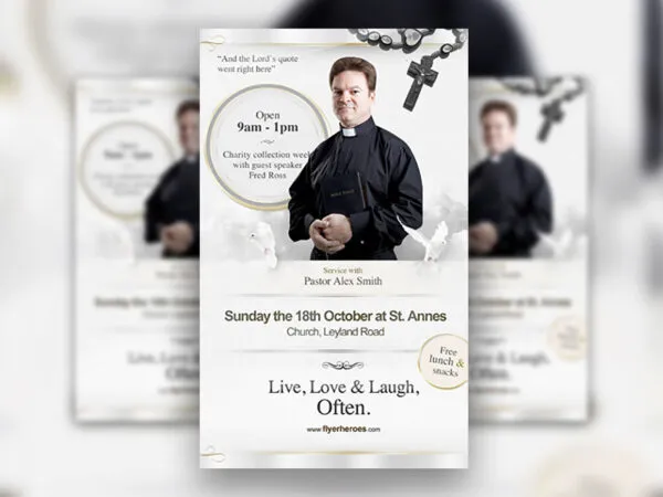 White 3D Church Event Flyer Template 1