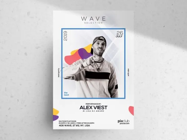 White Abstract Party Flyer Template 1