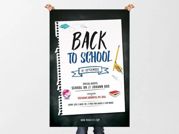 White Black Modern Back to School Flyer Template 1