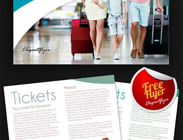 White Blue Abstract Travel Agency Flyer Along with Facebook Cover Templates 1