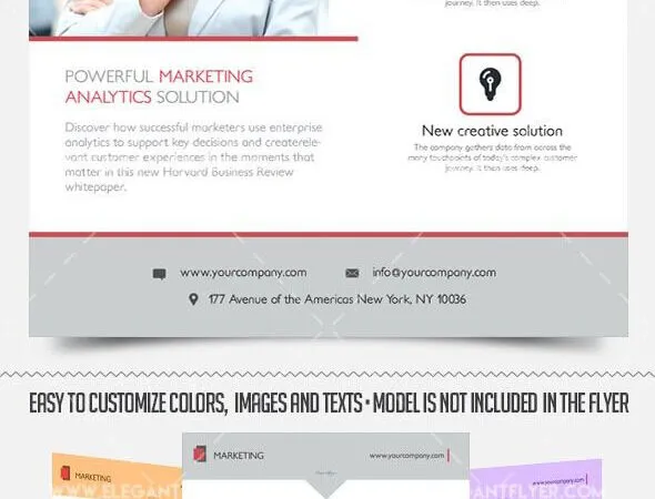 White Clean Marketing Company Flyer and Facebook Cover Template 1