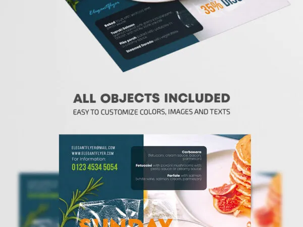 White Dark Blue Modern Brunch Event Flyer Template 1
