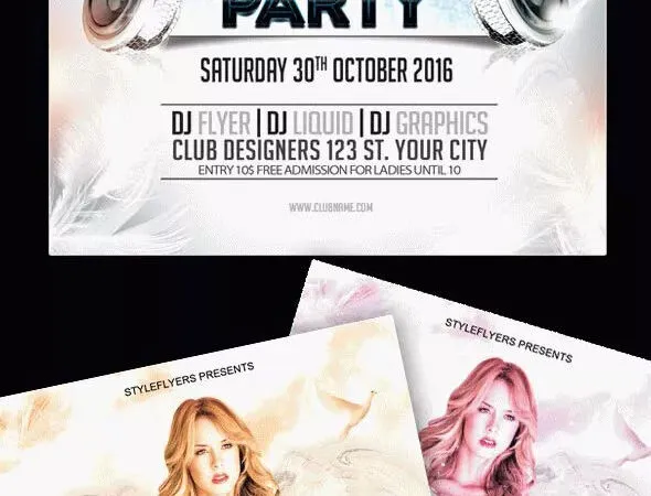 White Dreamy Nightclub Party Flyer Template 1