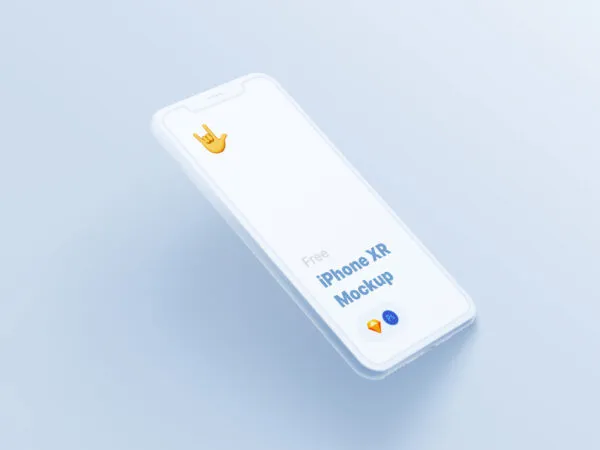 White Floating iPhone XR Mockup 1