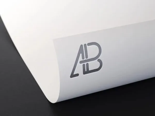 White Foil Logo Mockup on Black Background 1