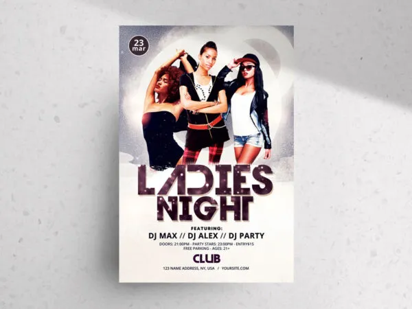 White Glitter Club Event Flyer Template 1