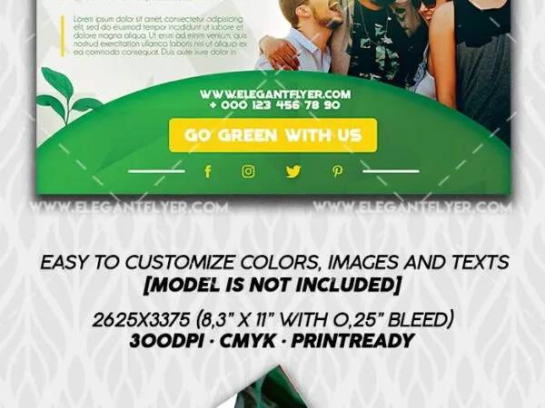 White Green Geometric Garbage Sorting and Recycling Flyer Template 1