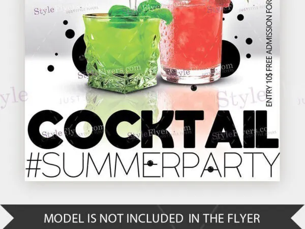 White Modern Cocktail Party Flyer Template 1