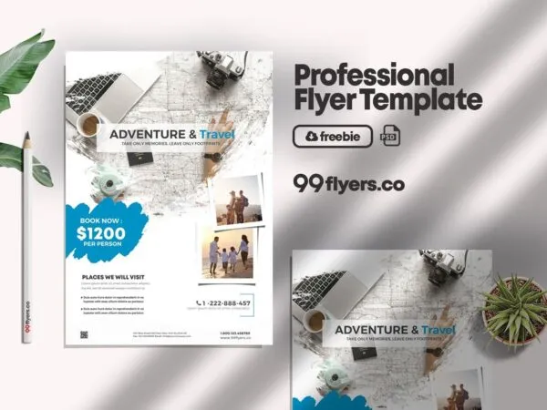 White Modern Holiday Travel Business Flyer Template 1