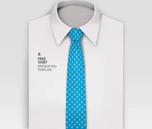 White Shirt with Tie Mockup 1