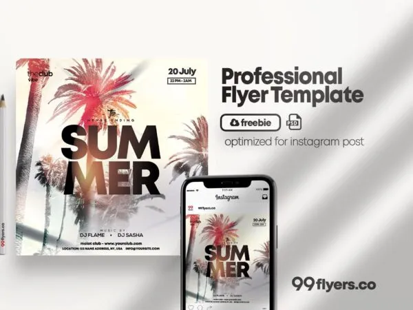 White Tropical Summer Event Flyer Instagram Template 1