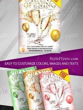 White and Golden Grand Opening Flyer Template 1