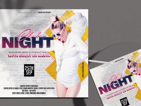 White and Yellow Music Event Flyer Instagram Template 1