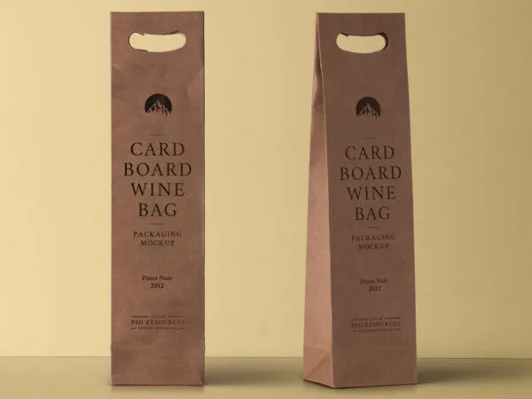 Wine Cardboard Bag Mockup 1