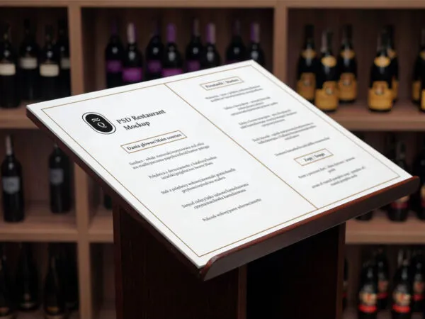 Wine Menu Stand Mockup 1