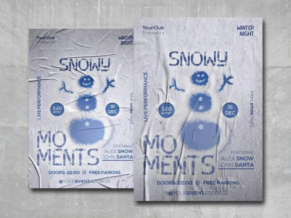 Wintery Snowy Moments Frosty Flyer Template 1