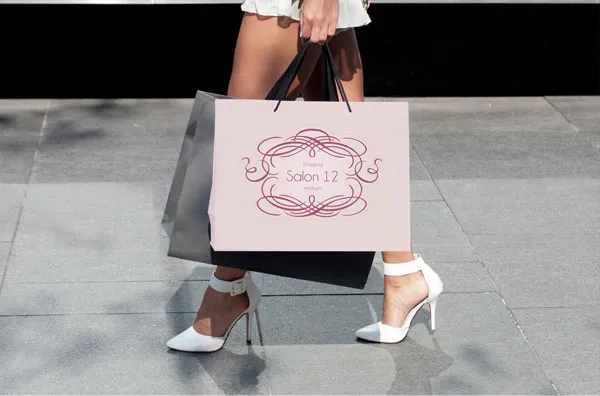 Woman Carrying Shopping Bag Mockup 1