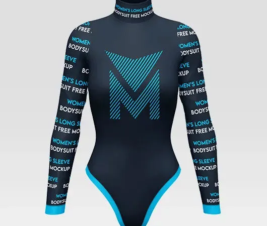 Womens Long Sleeve Bodysuit Mockup 1