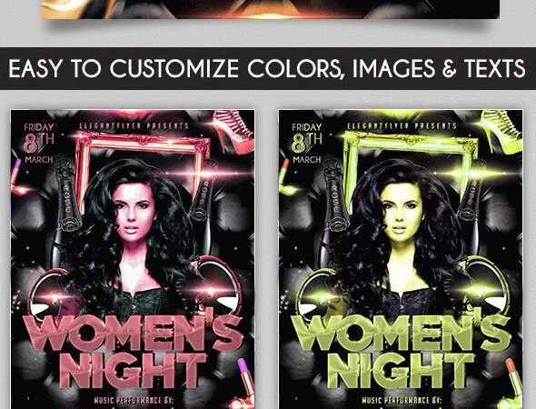 Womens Night Party Flyer and Facebook Cover Template 1