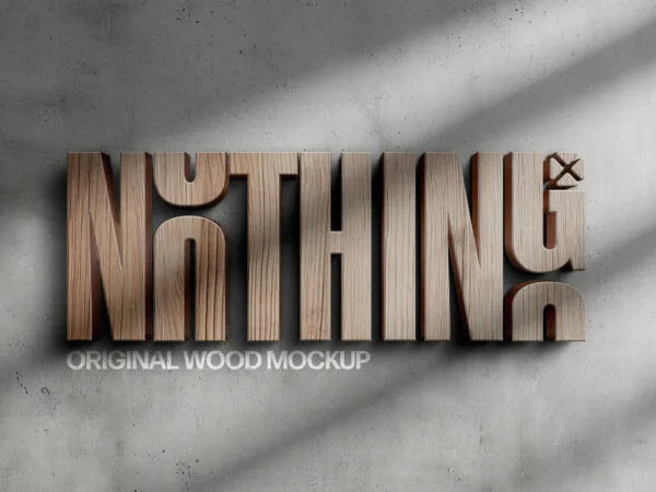 Wooden 3D Outdoor Sign Logo Mockup Text Effect 1