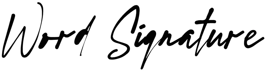Word Signature Font 1