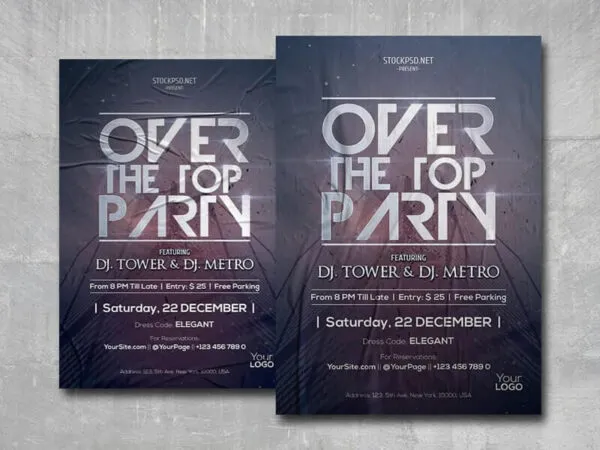 Wrinkled Urban Night Party Flyer Template 1
