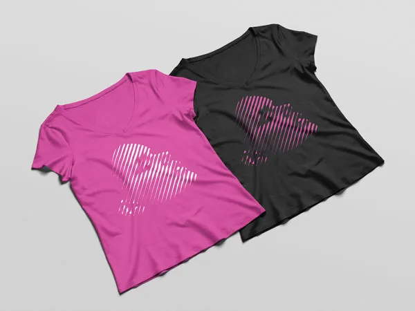 Wrinkled Womens T Shirt Mockup 1