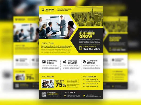 Yellow Corporate Business Flyer Template 1