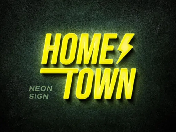 Yellow Neon Sign Mockup 1