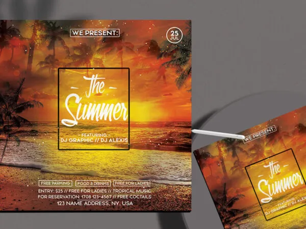 Yellow Orange Tropical Party Instagram Banner Template 1