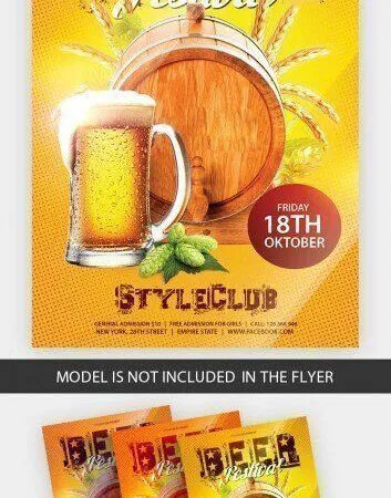 Yellow Vintage Beer Fest Flyer Templates 1