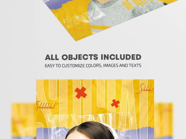 Yellow and Blue Social Support Flyer Template 1