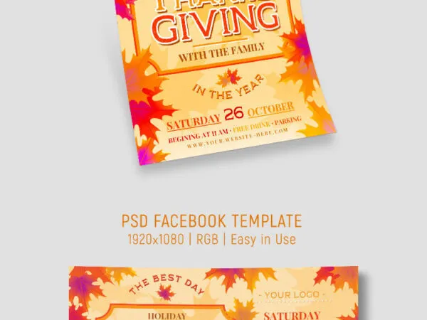 Yellow and Orange Thanksgiving Flyer Template 1