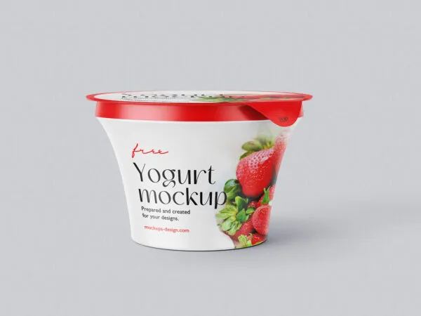 Yogurt Mockup in 3 Different Showcases 1