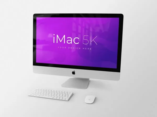 iMac 5K Retina Display in Perspective Mockup 1