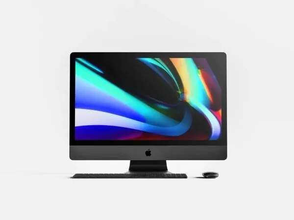 iMac Pro Front View on White Environment Mockup 1