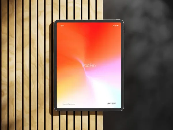 iPad Pro Mockup on Wood 1