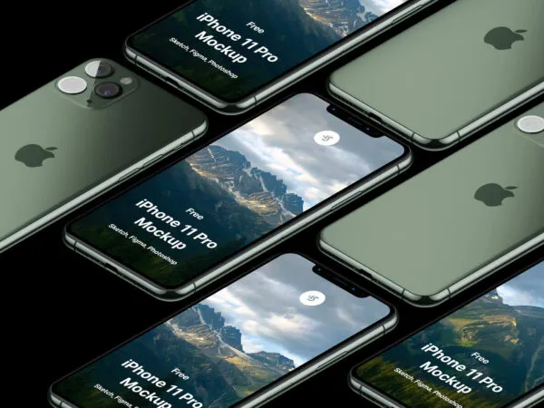 iPhone 11 Pro Max Back and Front Scene Mockup 1