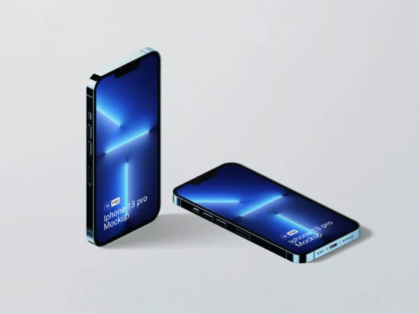 iPhone 13 Pro Mockup in Perspective Sight 1
