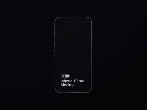 iPhone 13 Pro Mockup on Black Background in Facing Vision 1