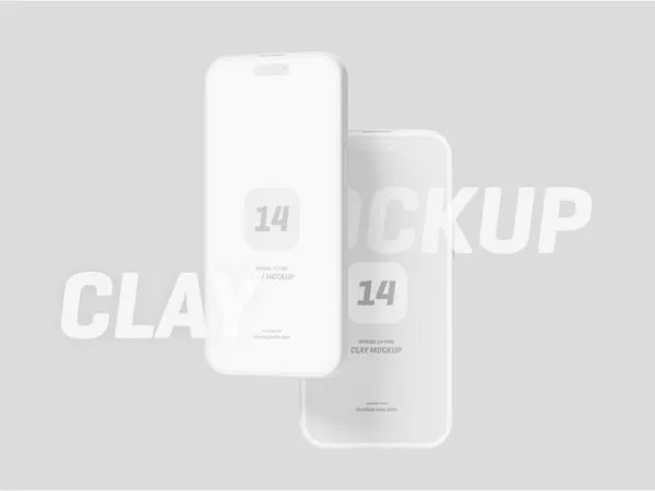 iPhone 14 Pro Clay Mockup in 5 Sights 1