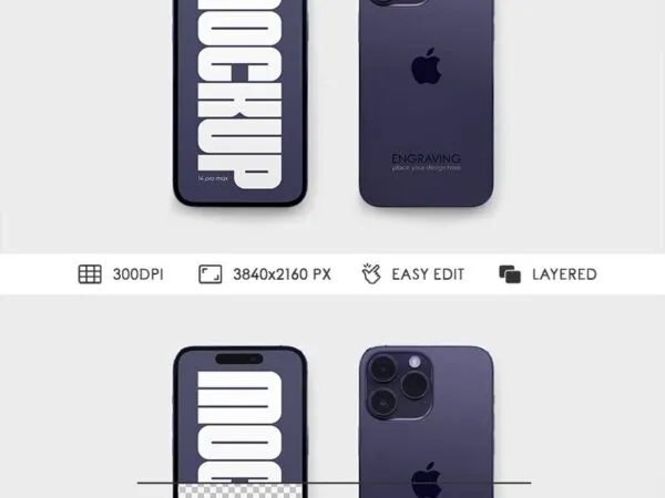 iPhone 14 Pro Max Mockup in Facing View 1