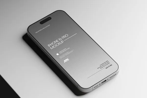 iPhone 16 Pro Mockup Black Titanium Color 1