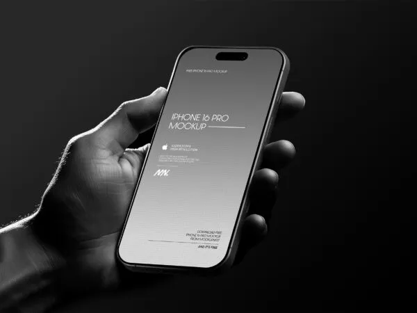 iPhone 16 Pro Mockup Holding by Hand 1