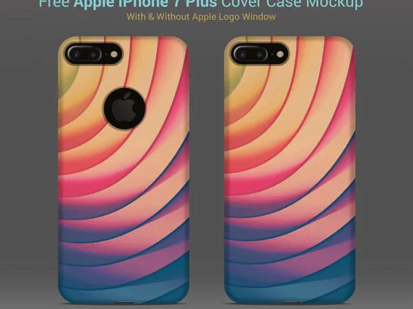 iPhone 7 Plus Snap Cases Simple and with Logo Cut Out Mockup 1