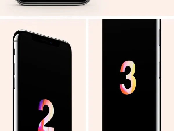 iPhone X Set 4 Views Featuring the Back Side Mockup 1