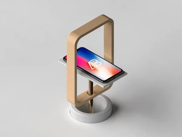 iPhone X on a Modern Stand Mockup 1
