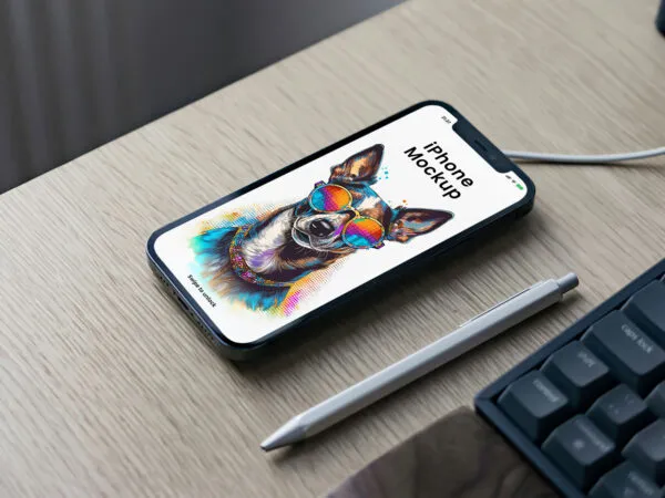 iPhone on Charger Mockup 1